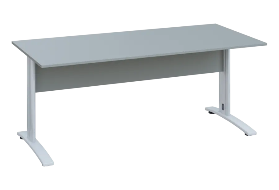 EPK 18 - 18 stůl kancelářský, kovová podnož bílá, deska 18 mm, široký 1800 mm, šedá